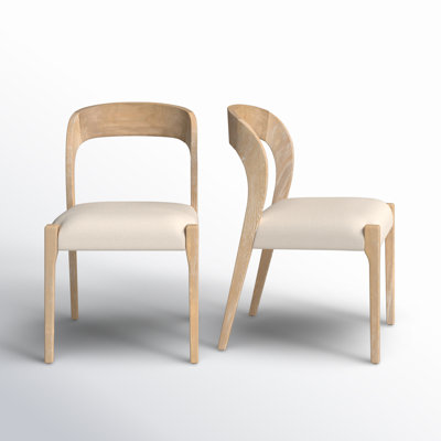 Hamish 18'' H Linen Blend Upholstered Oak Side Chair