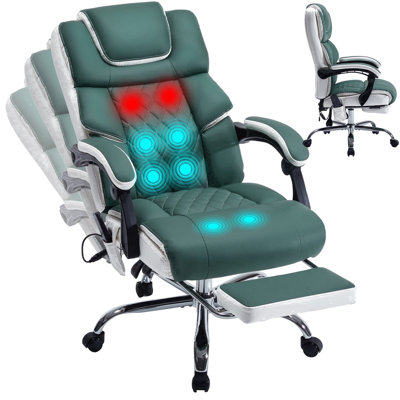 Office Chair with 6-point Vibration Massage and Shoulder Heated,Big and Tall Desk Chair, Reclining Computer Chair