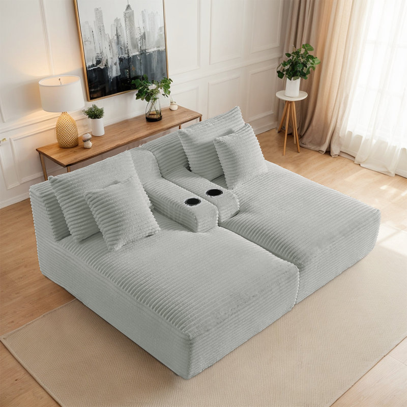 Très grand méridienne Mercer41, Gris clair, H 34 po x l 71 po x L 62 po