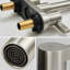 Robinet de lavabo de salle de bain à 2 poignées - finition nickel brossé, 4 pouces avec bec flexible et bonde escamotable
