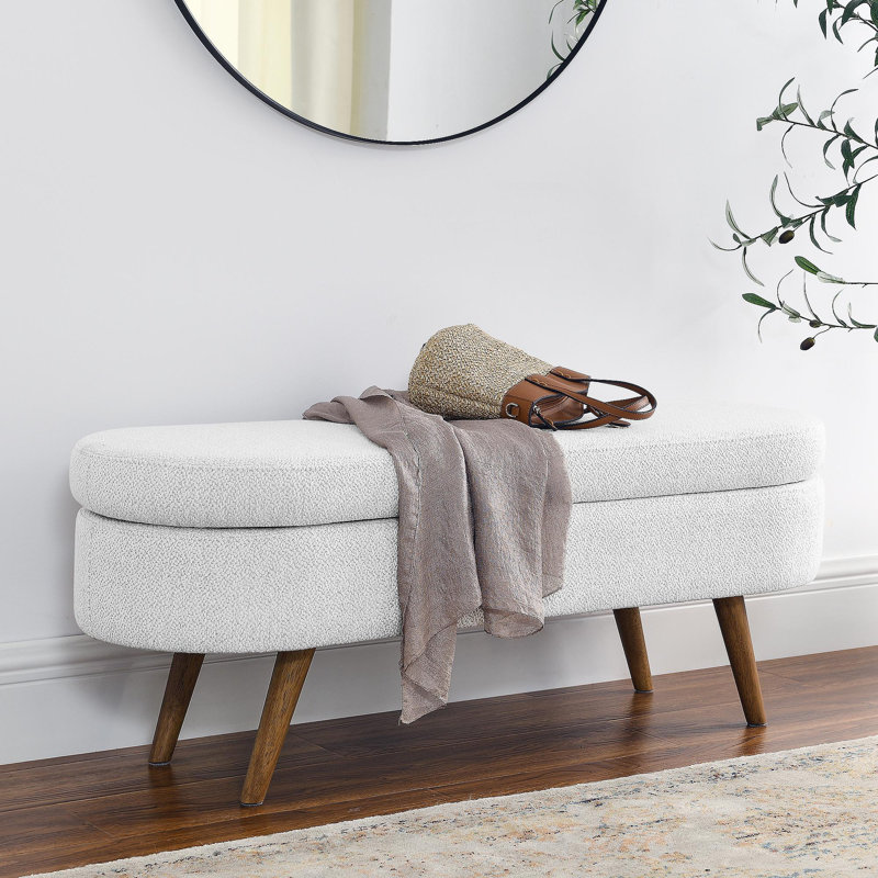 Repose-pieds avec rangement Faringdon, Blanc