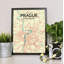 « prague city map », reproduction d’impression sur affiche en couleur-31735964