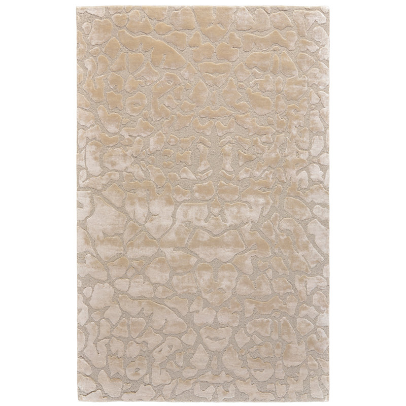 Tapis en laine touffeté à la main Barbarra, Rectangle 3 pi 6 po x 5 pi 6 po