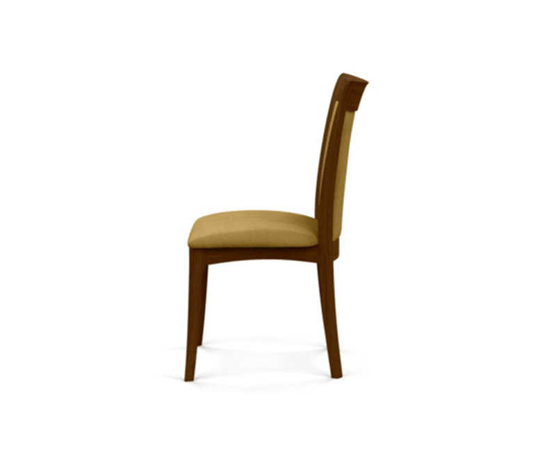 Morgan Leather Dining Chair, Natural Walnut, Coffee