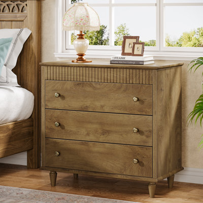 Oversized Nightstand With 3 Drawers