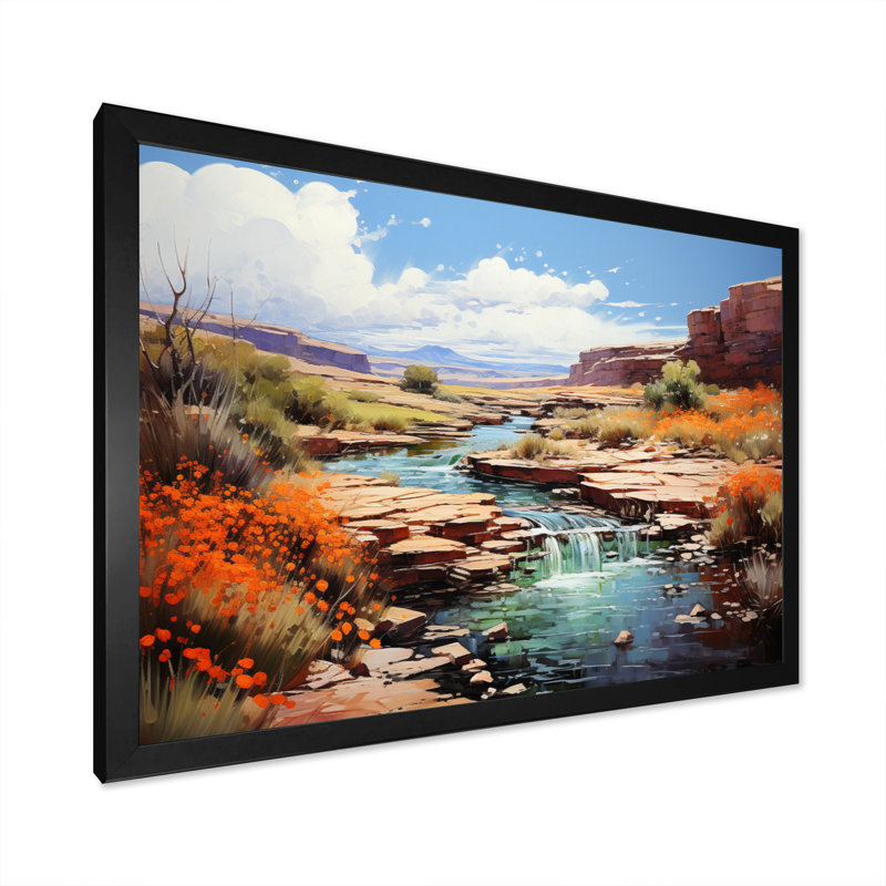 «Betanya Neveda Canyon Scenery IV», reproduction sur toile, Cadre simple noir, H 12 po x l 20 po x P 1 po