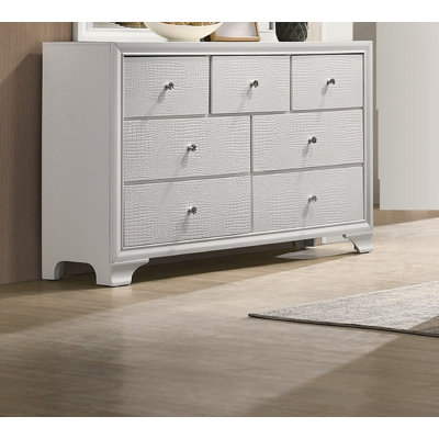 Modern Style Seven-Drawer Dresser With Faux Crystal Diamond Pull For Bedroom, Bedroom Storage Dresser For Home