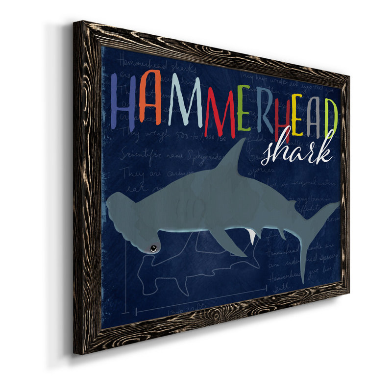 Hammerhead Shark - reproduction d'art sur toile, H 24 po x l 18 po x P 1,5 po, Noir
