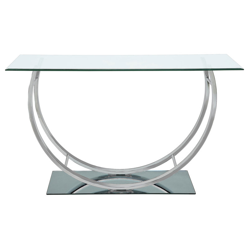 Danville 48'' Silver Mirrored Glass U-Shaped Console Table