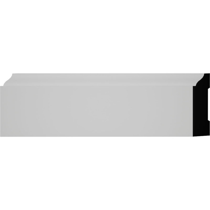 WM623 - Moulure de plinthe coloniale en PVC TrueCraft H 3 1/4 po x P 9/16 po x L 96 po, blanc