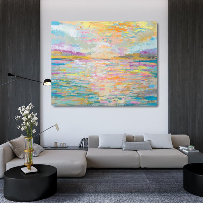 Breakwater Bay Vertentes, Jeanette Gallery Wrapped Canvas Art Titled: Ocean Sunrise