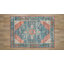 Tapis bleu sarcelle et rouille lavable à la machine-1021189561
