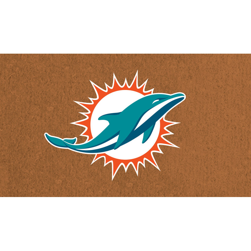 Jeremias NFL Coir Team Logo Outdoor Doormat, Miami Dolphins