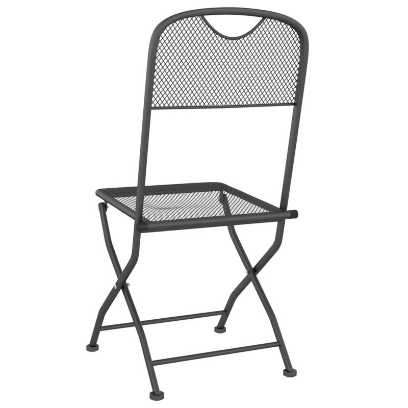 Folding Patio Chairs Expanded Metal Mesh Anthracite, 2