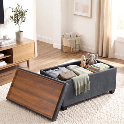 Repose-pieds rectangulaire avec rangement l 30 po et plateau