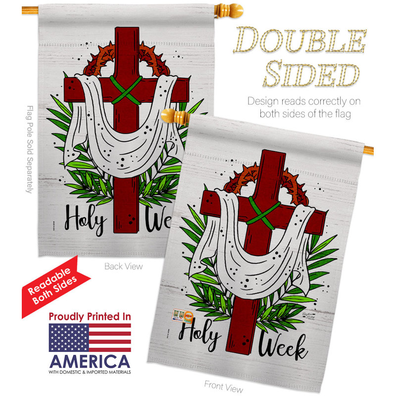 Drapeau de maison en polyester à 2 côtés 40 x 28 po