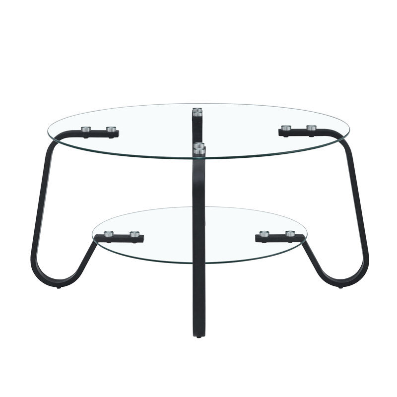 Glass Top Coffee Table, Black