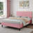 Bed Frame with Headboard, Upholstered Platform Bed with Button Tufted Desigh-93033505-93033532