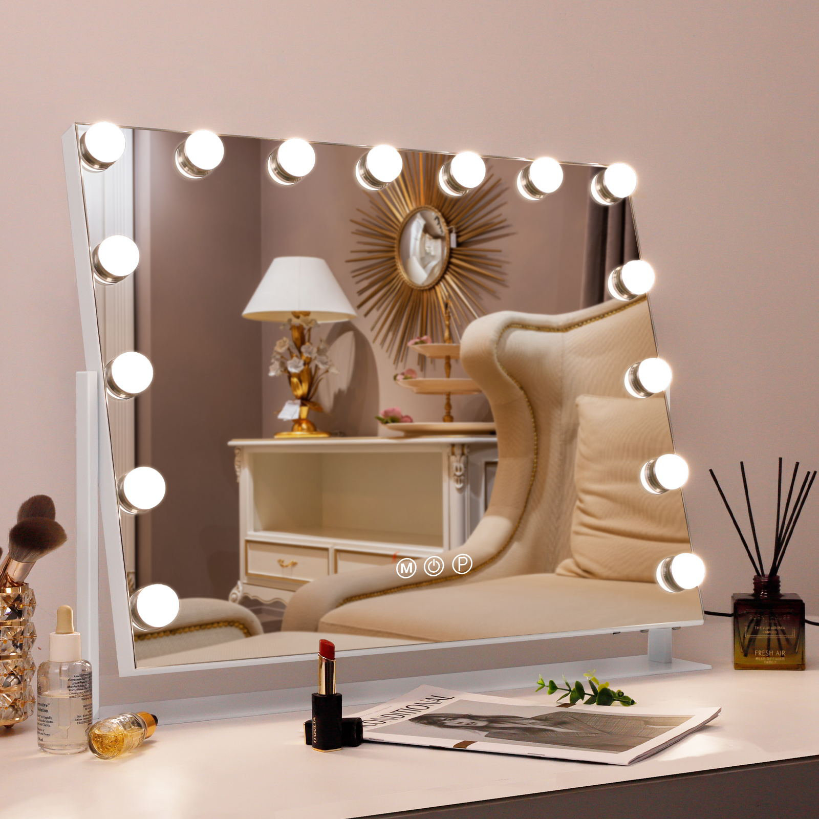 Latitude Run® Marsworth Lighted Makeup Shaving Mirror & Reviews | Wayfair