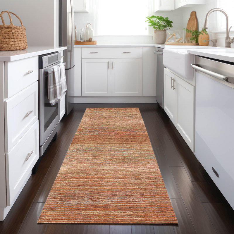 Tapis cuivre intérieur / extérieur lavable à la machine Christain ACN1266, Tapis de couloir 2 pi 3 po x 7 pi 6 po
