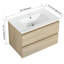 Meuble-lavabo mural 30 po avec lavabo en céramique, 2 tiroirs à fermeture en douceur, ensemble KD-1992615338