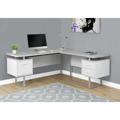 Computer Desk, Home Office, Corner, Storage Drawers, 70"L, L Shape, Work, Laptop, Metal