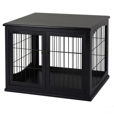 Dog Crate Furniture, Small Dog Cage End Table With Two Opening Sides, Lockable Door, Puppy Kennel Indoor, Cute And Decorative
