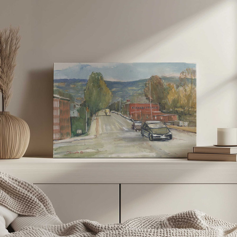 «Easthampton Mass Mountain Town View» par Stephen Calcasola, reproduction d'art sur toile, H 36 po x l 48 po