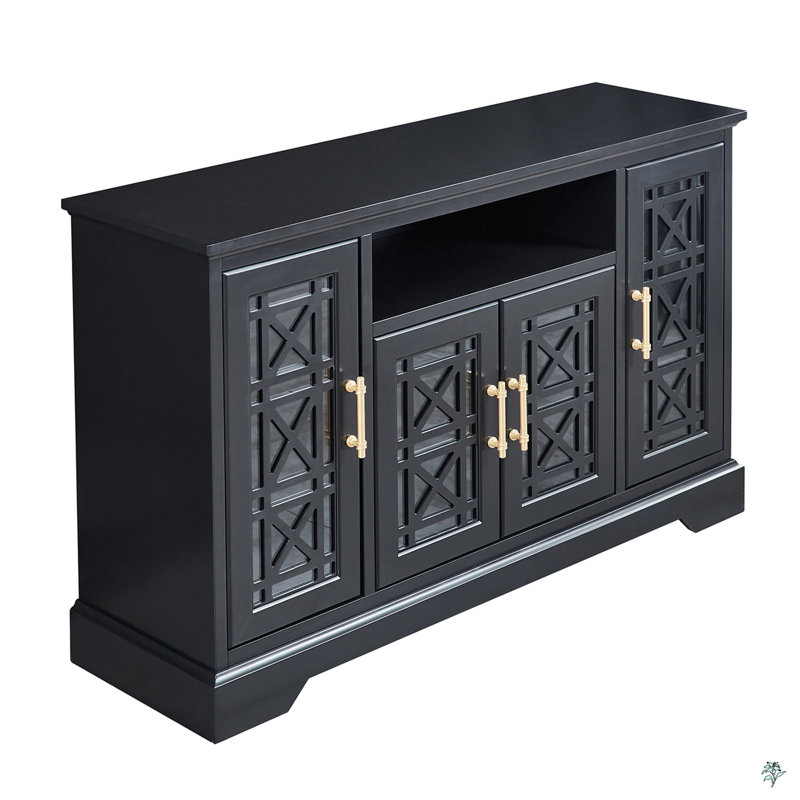Buffet Table Sideboard with 4 Doors, Black 2