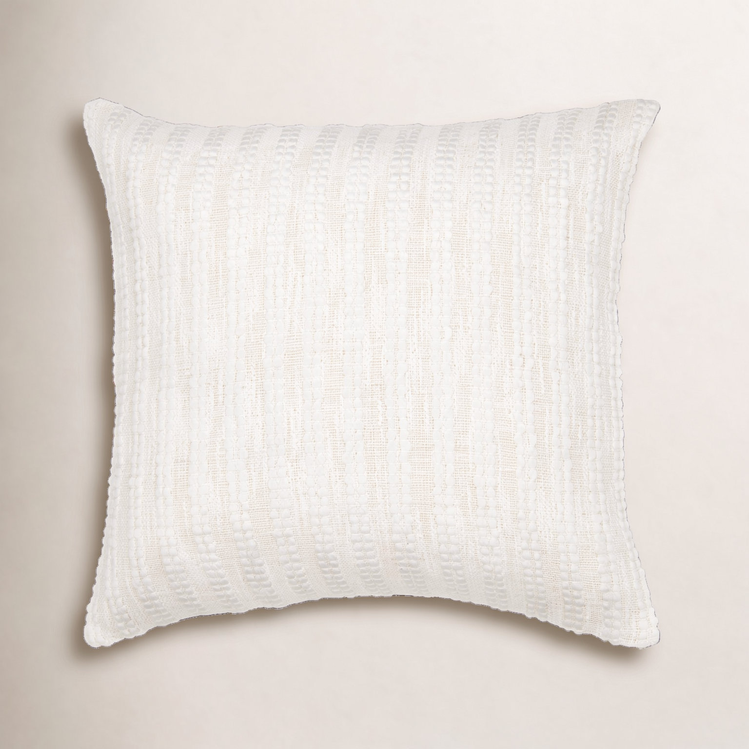 Amora Embroidered Pillow Cover, 22" x 22", Down, Ivory