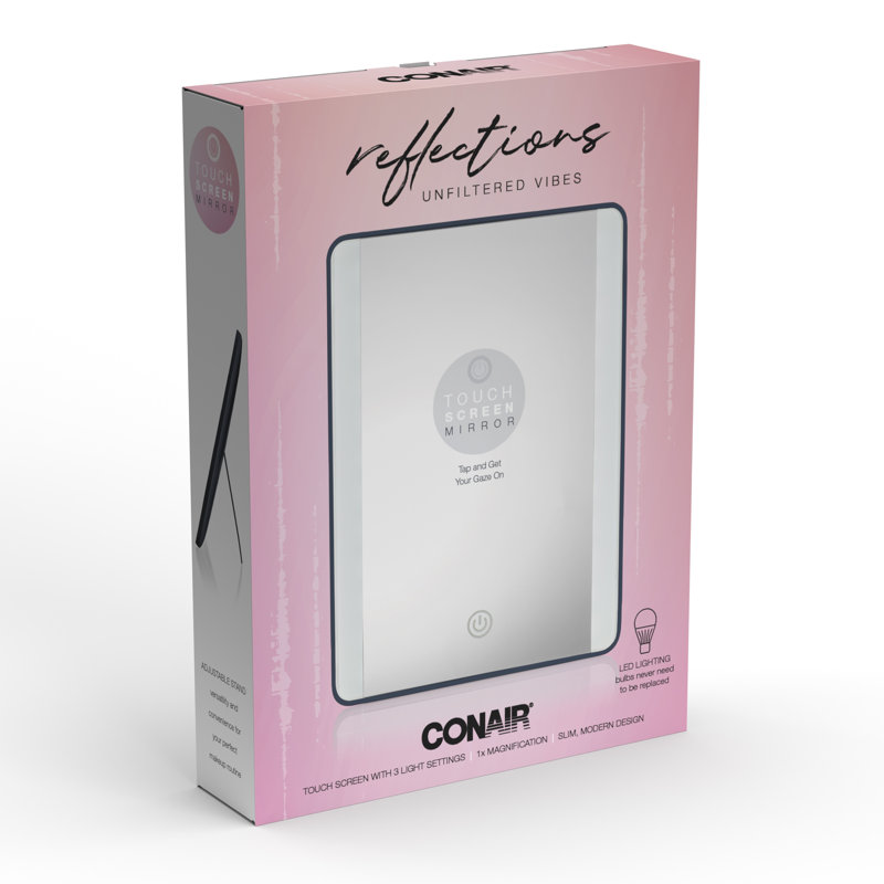 Glossy Navy LED Lighted Freestanding Makeup Mirror