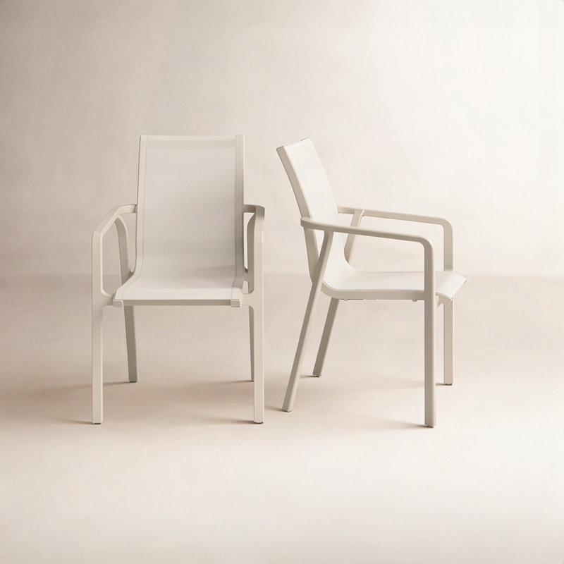 Chaise d'appoint empilable pour patio Farrah, Taupe