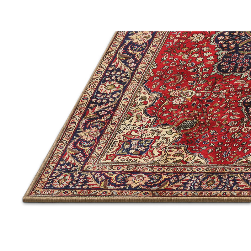Tapis de style oriental rouge, Rectangle 5 pi x 7 pi