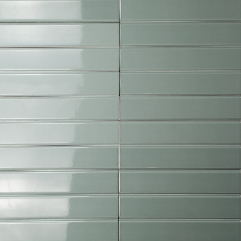 Tinte 2" x 10" Beveled Glossy Subway Italian Wall Tile, Lucido Acquamarina