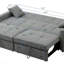 Canapé-lit convertible 3 en 1, canapé-lit futon moderne en tissu, petit canapé-lit, dossier inclinable, coussins, pochettes, meubles de maison