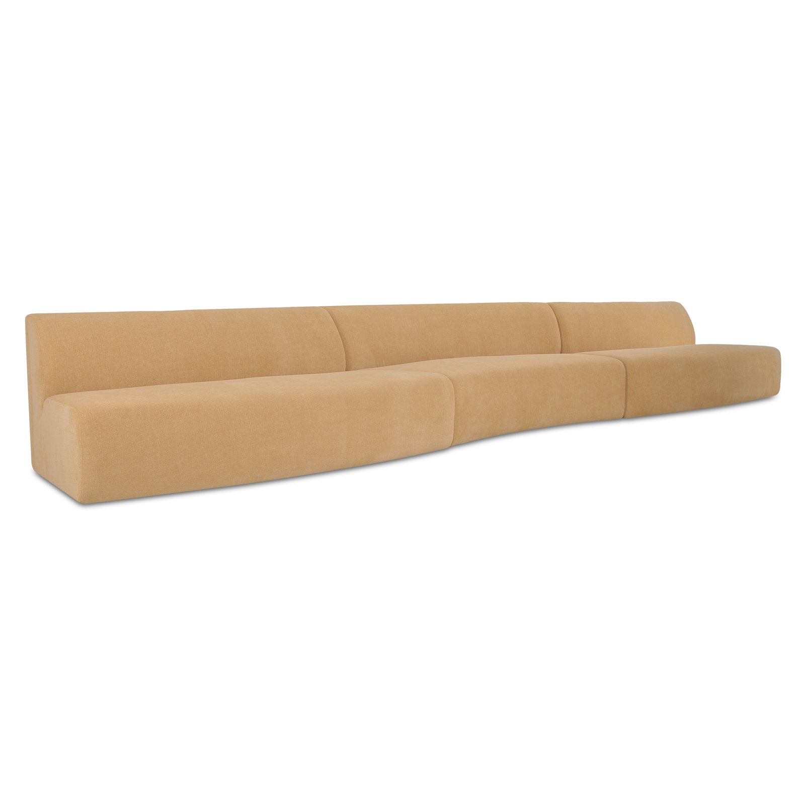 REMI 3 Piece Wave Modular Sectional, Yellow Polyester