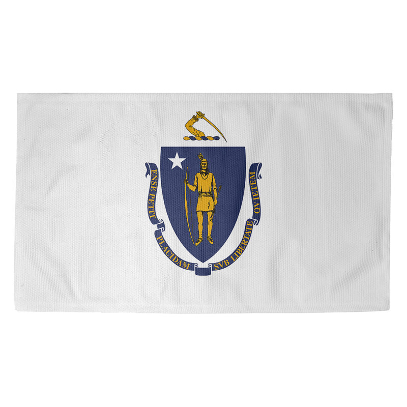 Tapis de porte d’intérieur du massachusetts flags Fawcett, Rectangulaire 2 pi 1,5 po x 3 pi 4 po