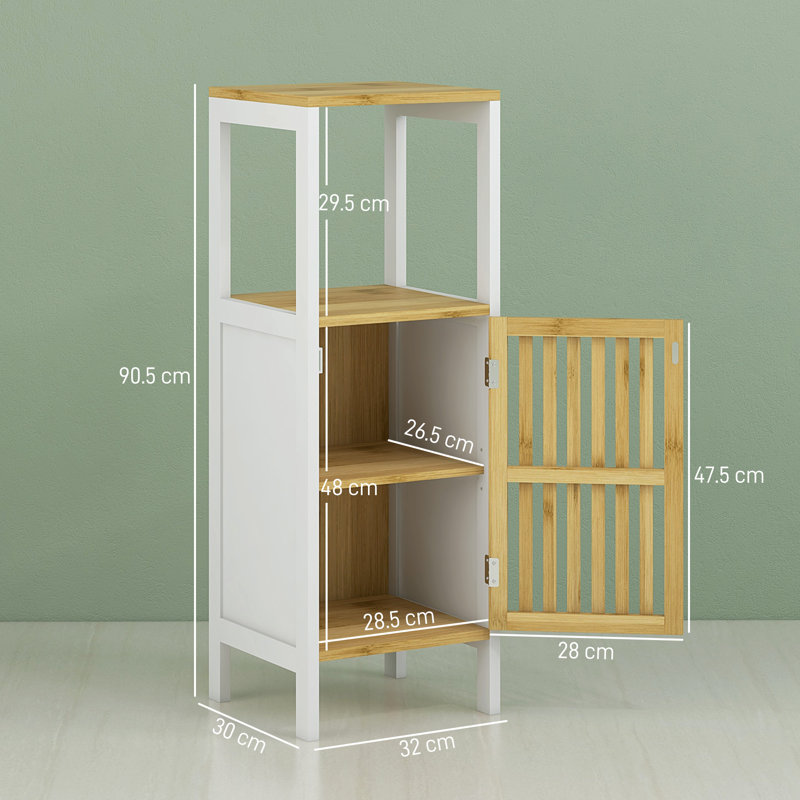 Manufactured Wood, Bamboo Freestanding Bathroom Cabinet