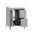 24" Bathroom Vanity, Grey, Solid Wood & , Cabinet With Sink, Two Drawers, Adjustable Shelf Modern Vanity 24", Sink Storage-1273395405