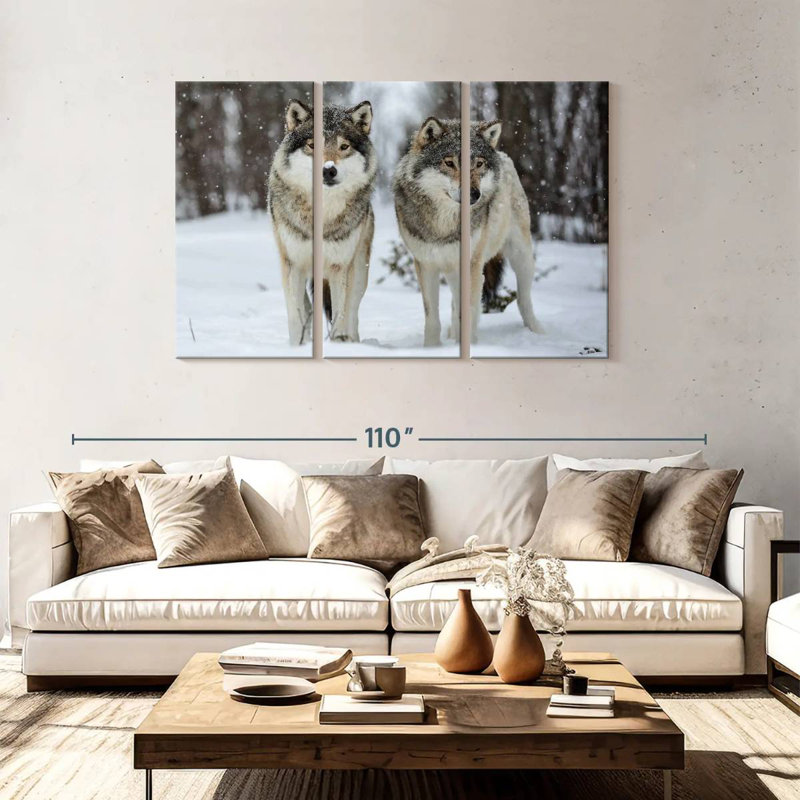 Brampt Wolves In Langedrag Nature Park, 48" H x 74" W