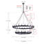 Lustre suspendu classique 40 lumières avec finition noire et ampoule E12 Cheswick