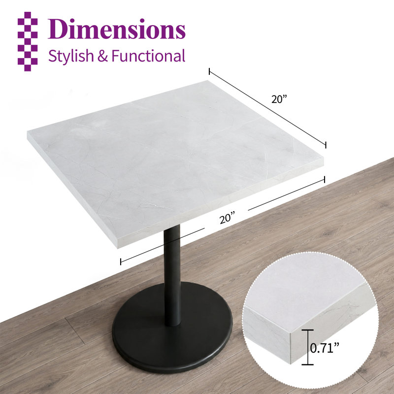 Kaboon 20x20 inch Universal Table Top, Pack 2, Square, White Rock, TABLETOP2020A, 0.71" H x 20" W x 20" D, White Rock