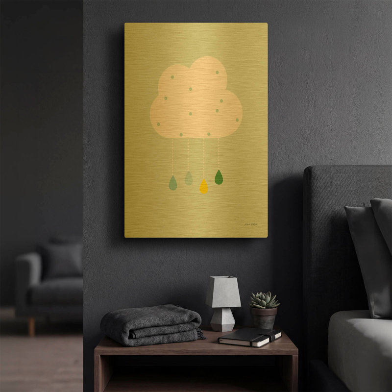 «Cloud II» par Ann Kelle, art mural en métal doré, 16 po x 24 po, 16 po x 24 po