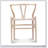 Set of Two Solid Ash Wood Wishbone Chairs with Y-Backrest for Comfort and Durability, Perfect for Modern and Traditional Interiors.