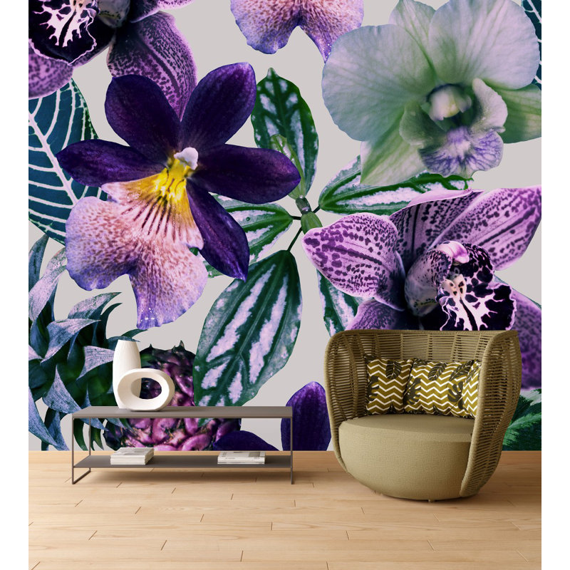 Peel & Stick Floral Wall Mural, 10.42' W x 10.42' L