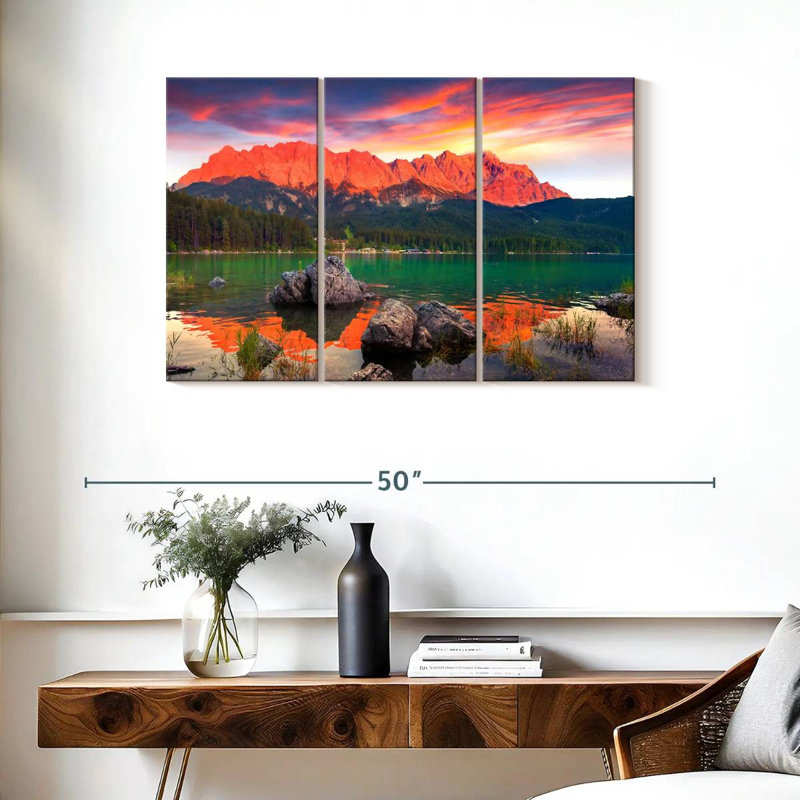 Alvord Eibsee Lake Mountain Scene, 24" H x 38" W