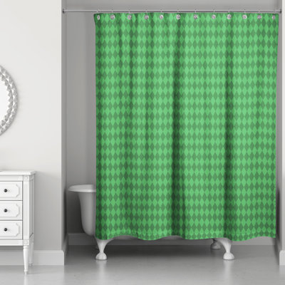 Green Diamond Pattern Shower Curtain