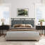 Upholstered King 100% Linen Panel Headboard-216752171-220762630