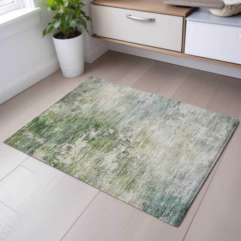 Premium Machine Washable Gurubaksh AMF1158 Abstract Rug, Rectangle 1'8" x 2'6"