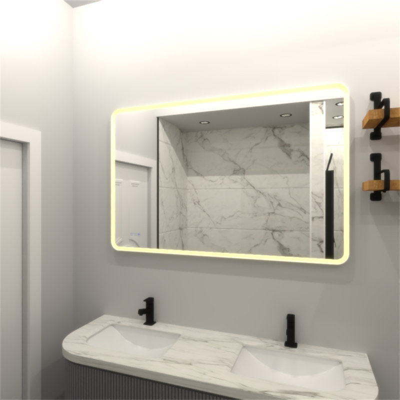 BATHROOM LED MIRROR, 48" x 36"